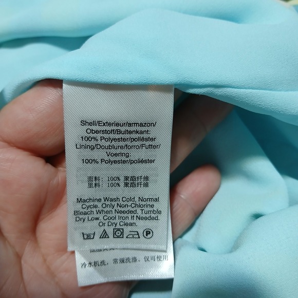 DKNY Women's XL Long Sleeve Ruffle Neck Button Down Blouse Top - Picture 4 of 7